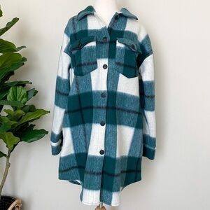Green Ivovy Black Color Combo Shacket